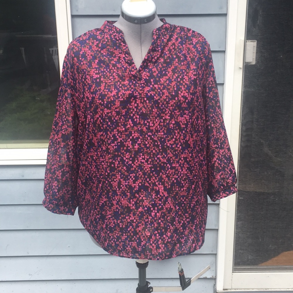 Speckled Dots Blouse Burgundy Large